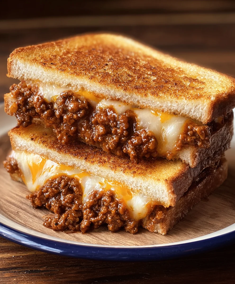 Sloppy Joe Grilled Cheese- Ultimate Comfort Food Mashup