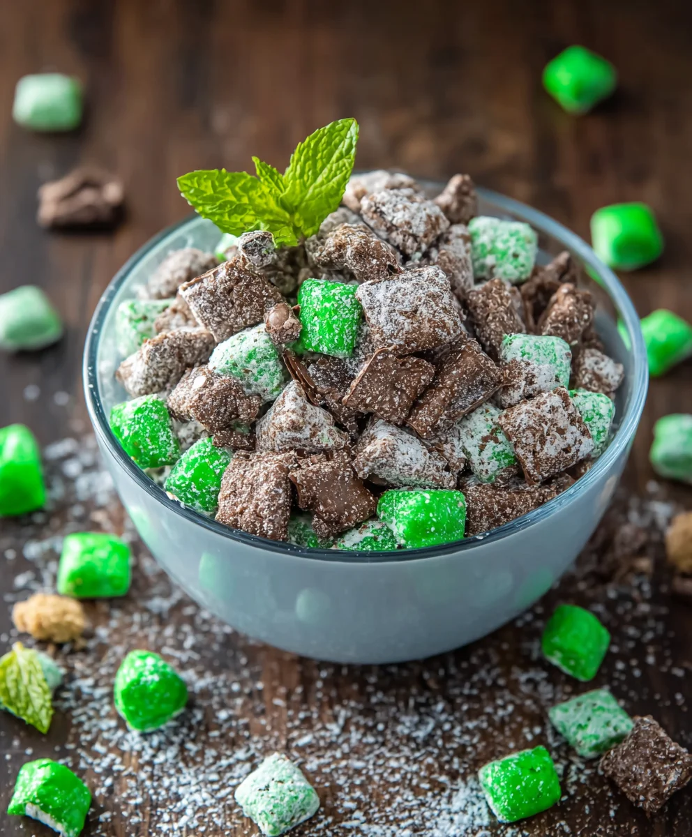 Mint Chocolate Muddy Buddy - Easy Treat Recipe
