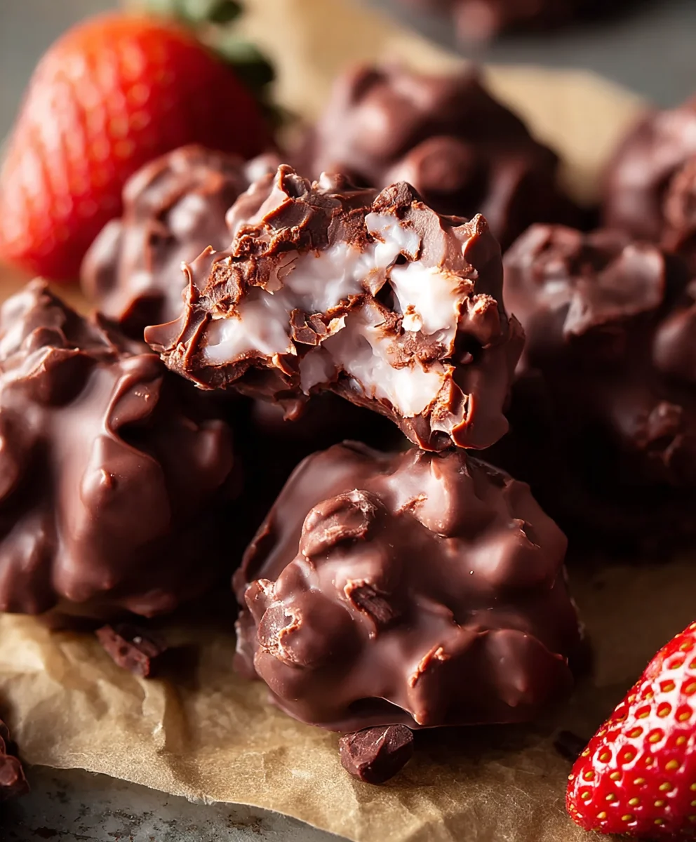 Easy Frozen Chocolate Yogurt Clusters - Healthy Dessert