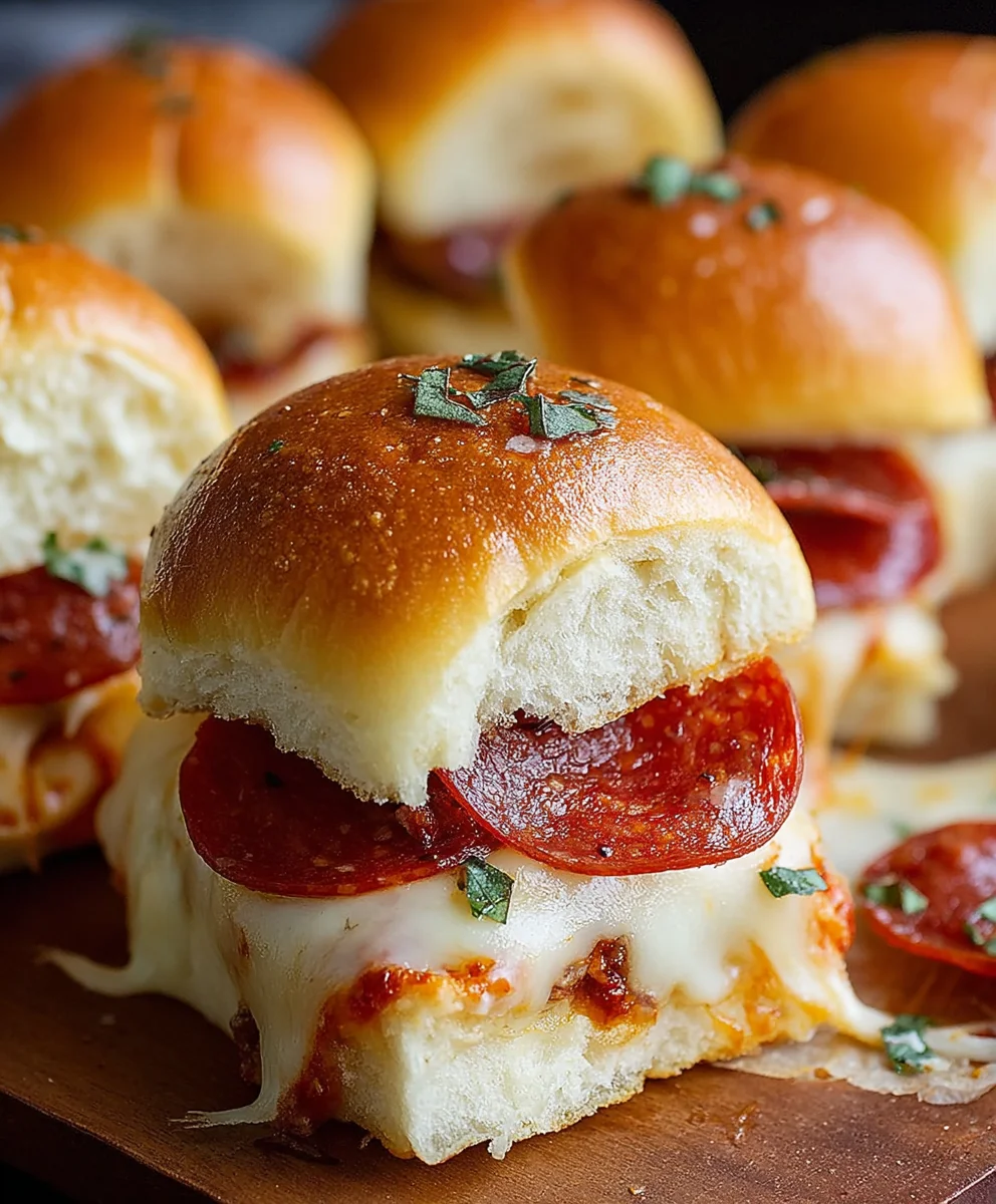Beef Pepperoni Pizza Sliders- Easy Party Appetizer
