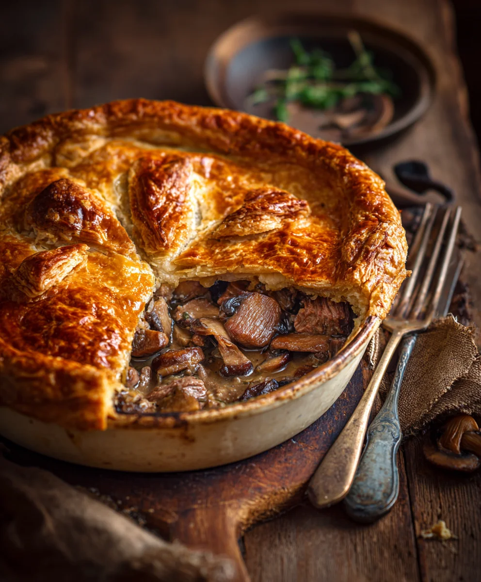 Hearty Beef & Mushroom Pie Recipe – Perfect for Dinner!