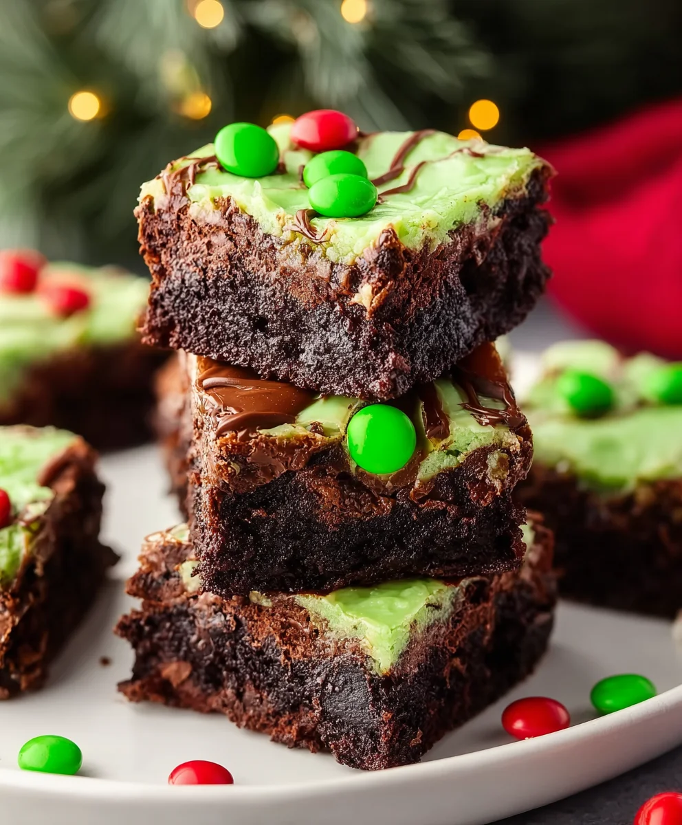 Grinch Brownies-Festive Holiday Treat