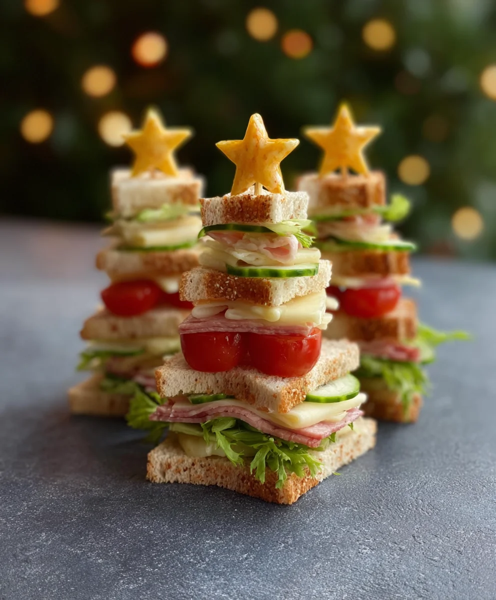 Easy Christmas Tree Sandwiches - Festive Fun Food