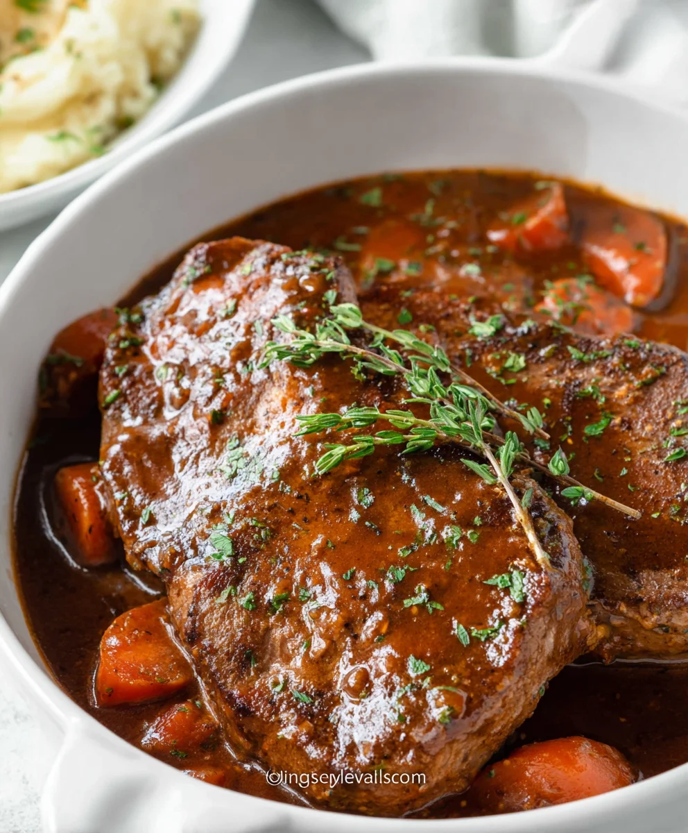 Slow Cooker Beef Swiss Steak- Tender & Flavorful