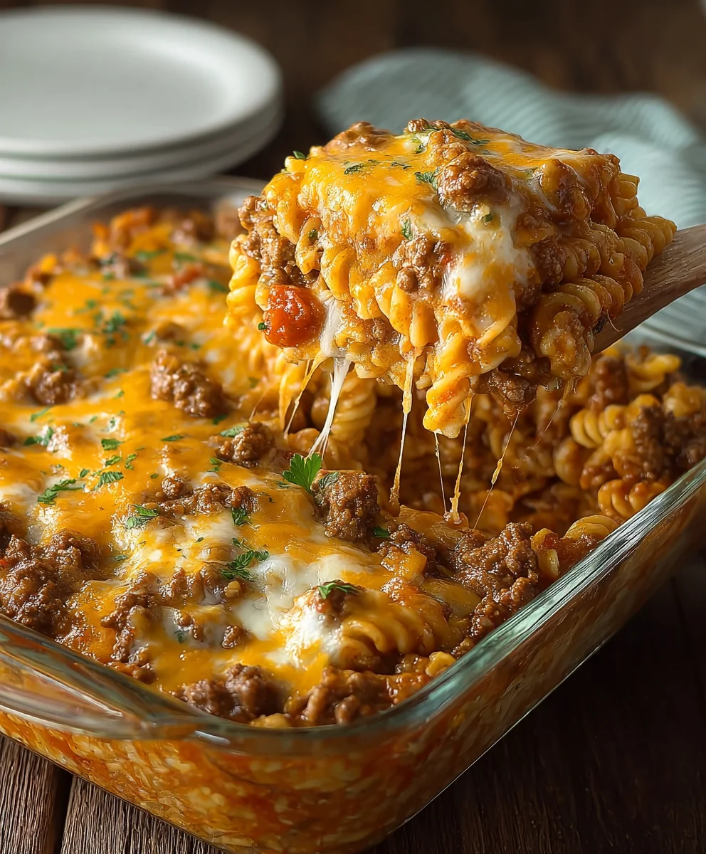 Easy Cheesy Beef Hamburger Casserole Recipe