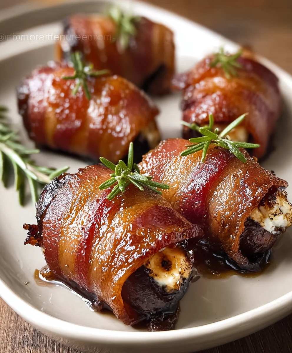 Beef Bacon-Wrapped Dates Appetizer - Easy & Delicious