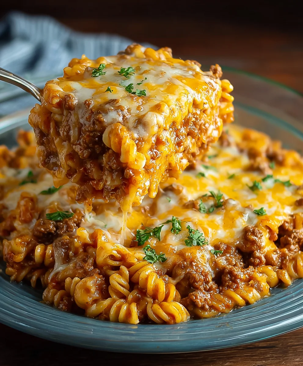 Easy Cheesy Beef Hamburger Casserole Recipe