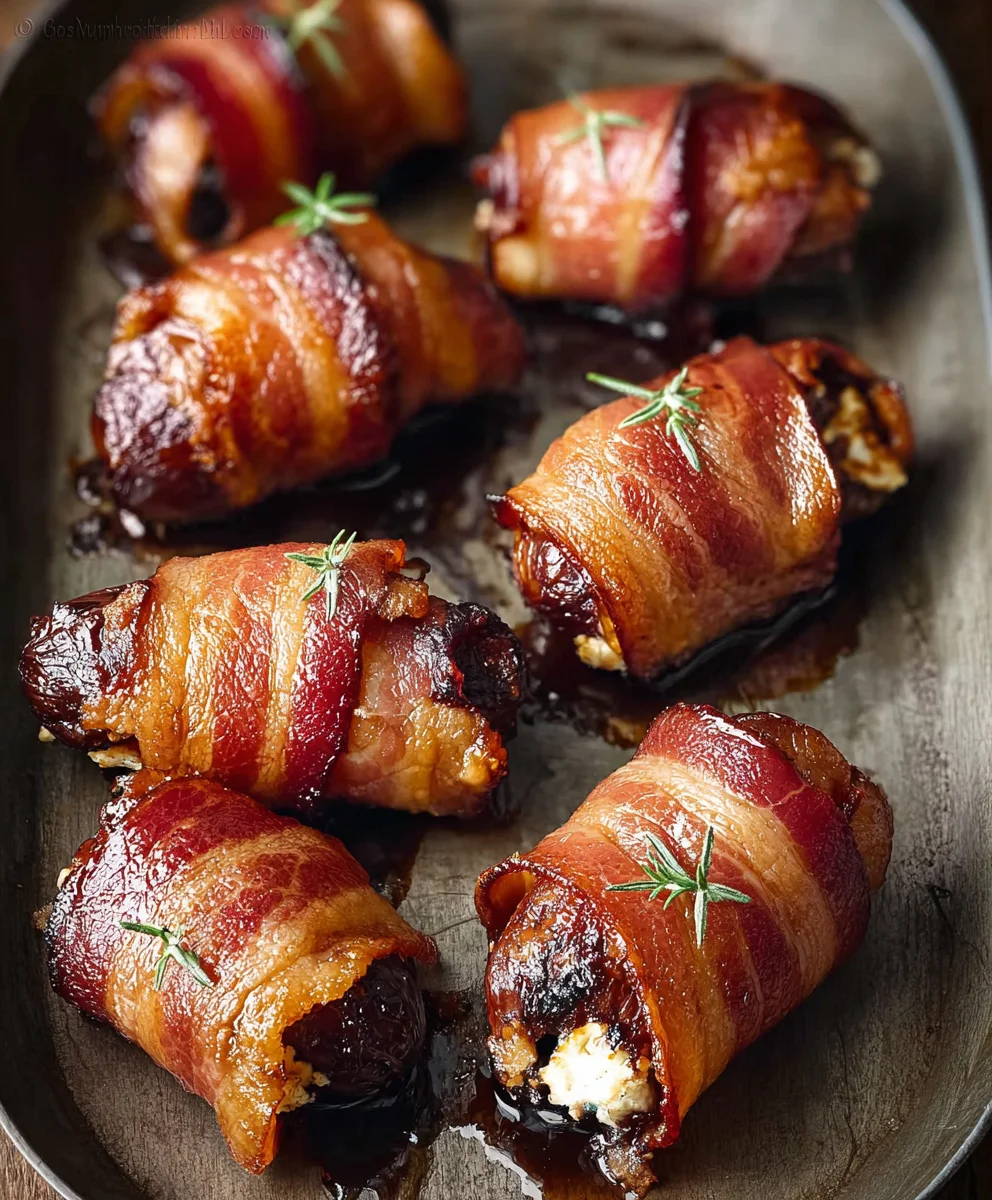 Beef Bacon-Wrapped Dates Appetizer - Easy & Delicious