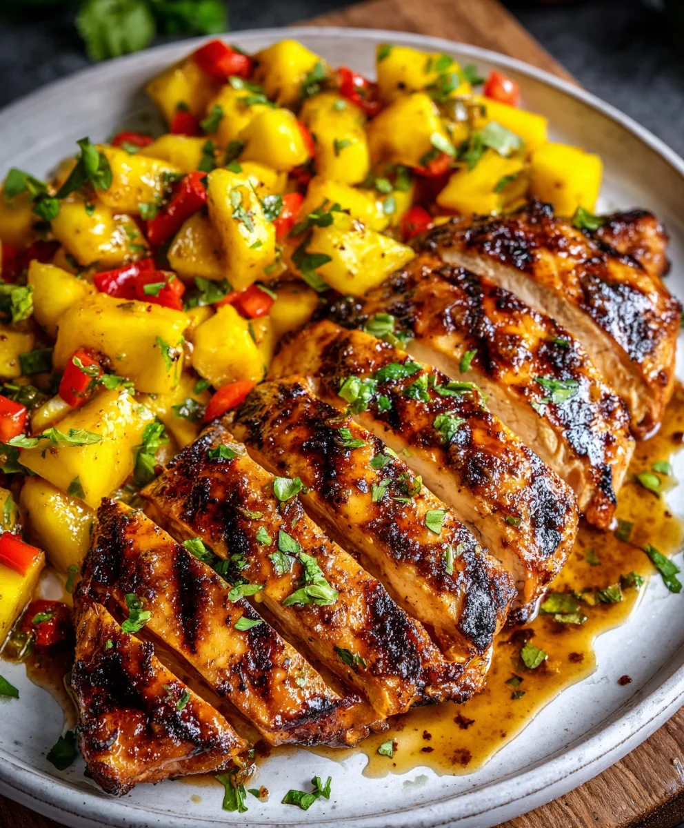 Grilled Mango Pineapple Chicken-Sweet & Tangy Recipe