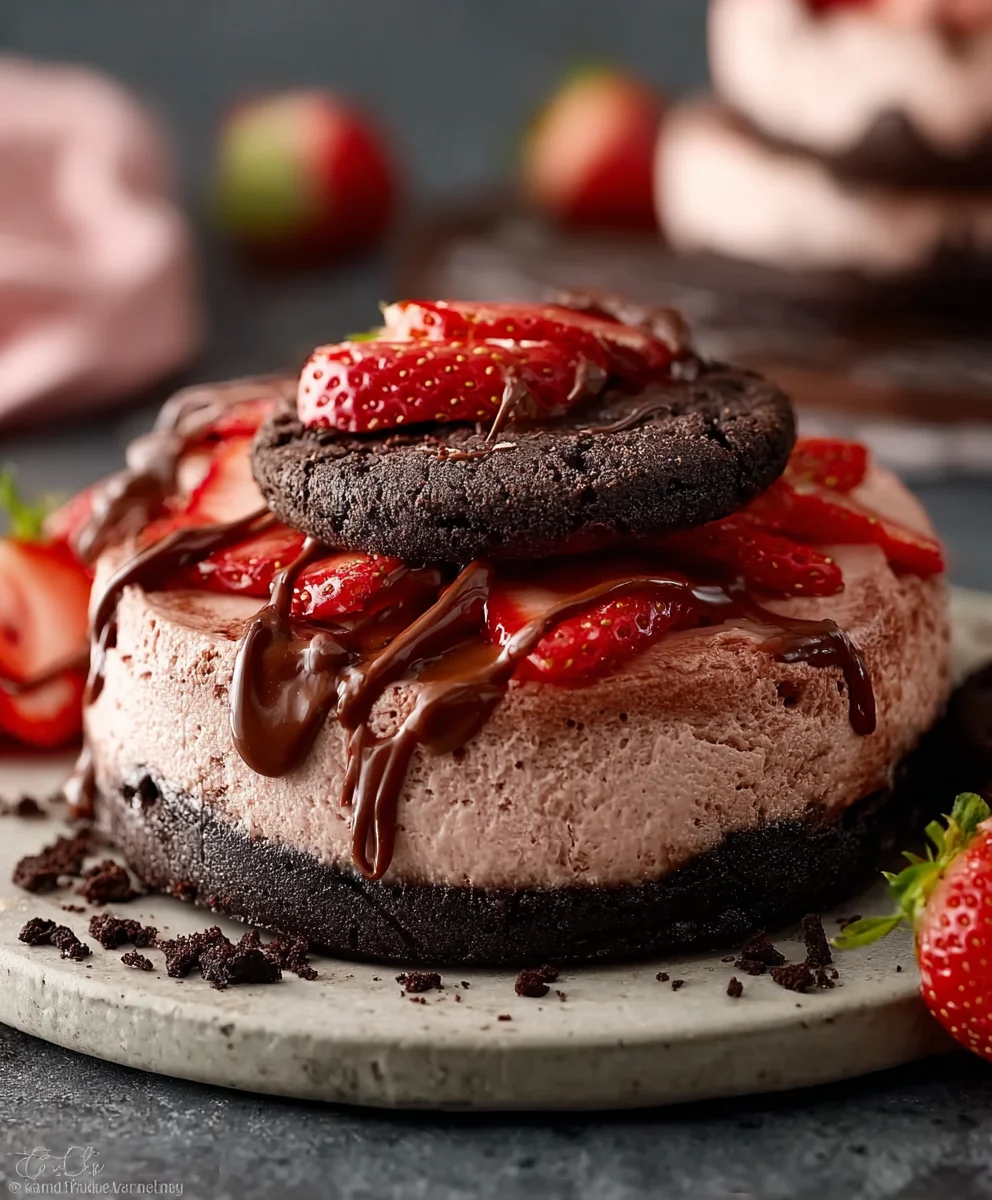 Decadent Chocolate Strawberry Cheesecake Recipe