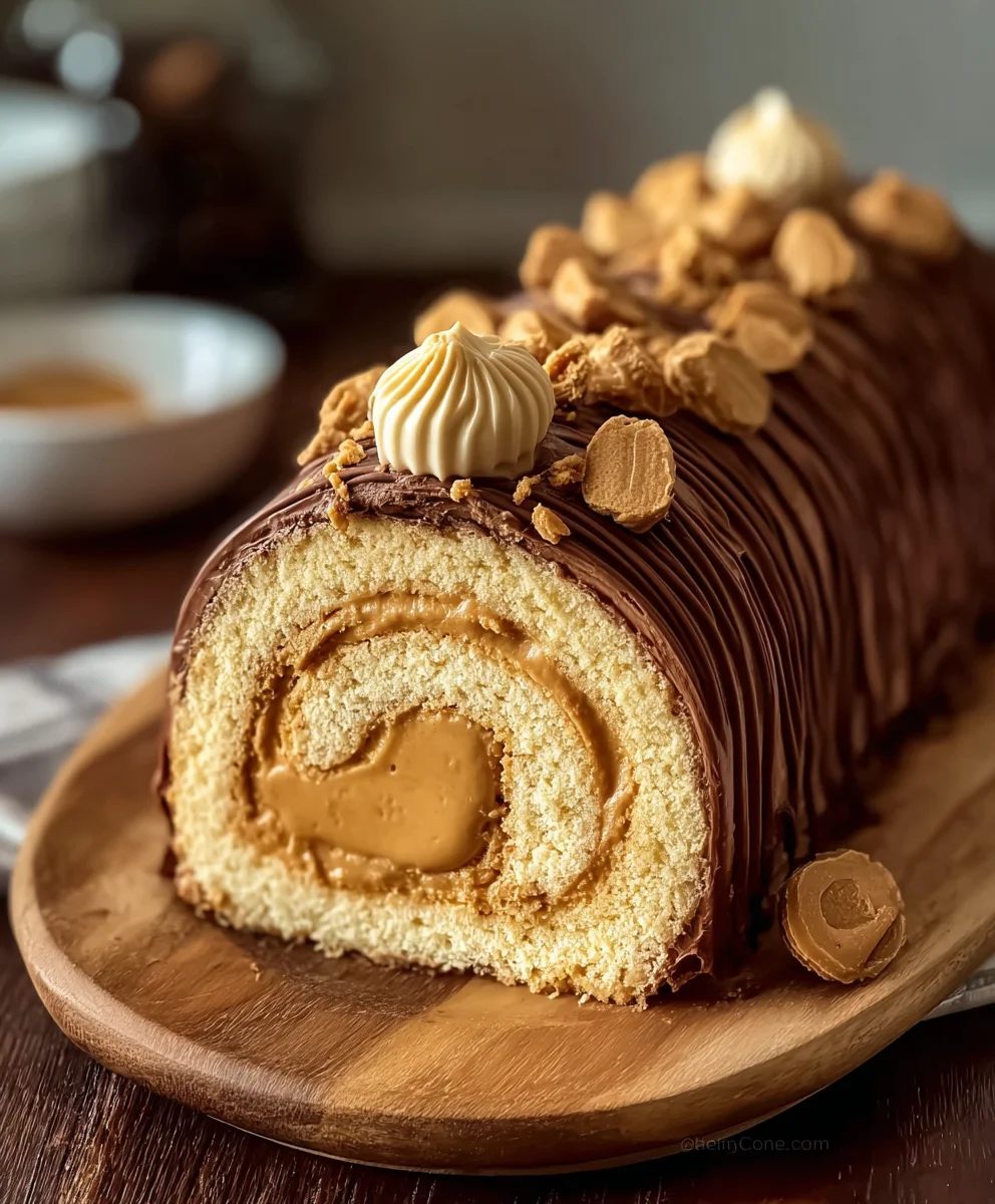 Easy Peanut Butter Roll Cake Recipe-Decadent Treat