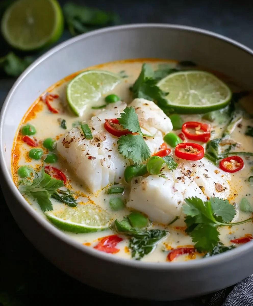 Coconut Lime Fish Soup - Refreshing Tropical Flavor