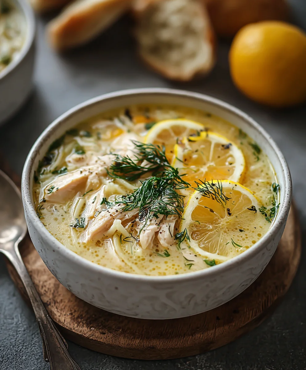 Authentic Greek Lemon Chicken Soup Recipe-Flavorful & Zesty