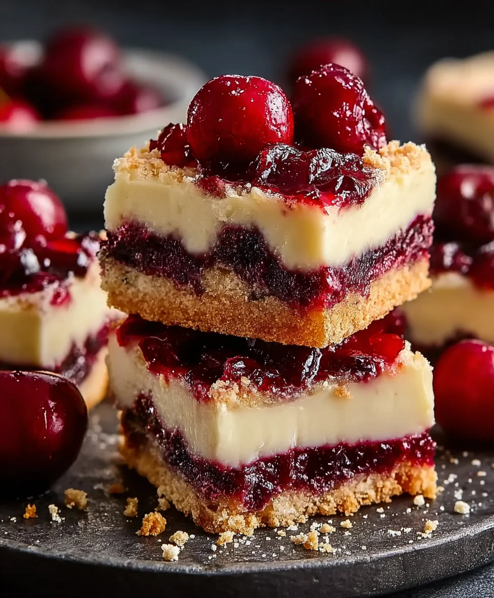 Easy Cherry Cheesecake Bars-Creamy Dessert Treat
