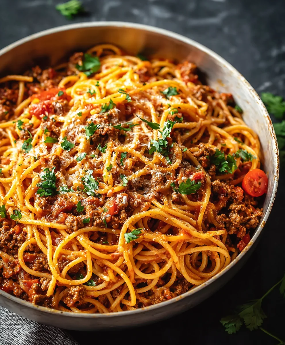 Easy Taco Spaghetti-ground beef recipe