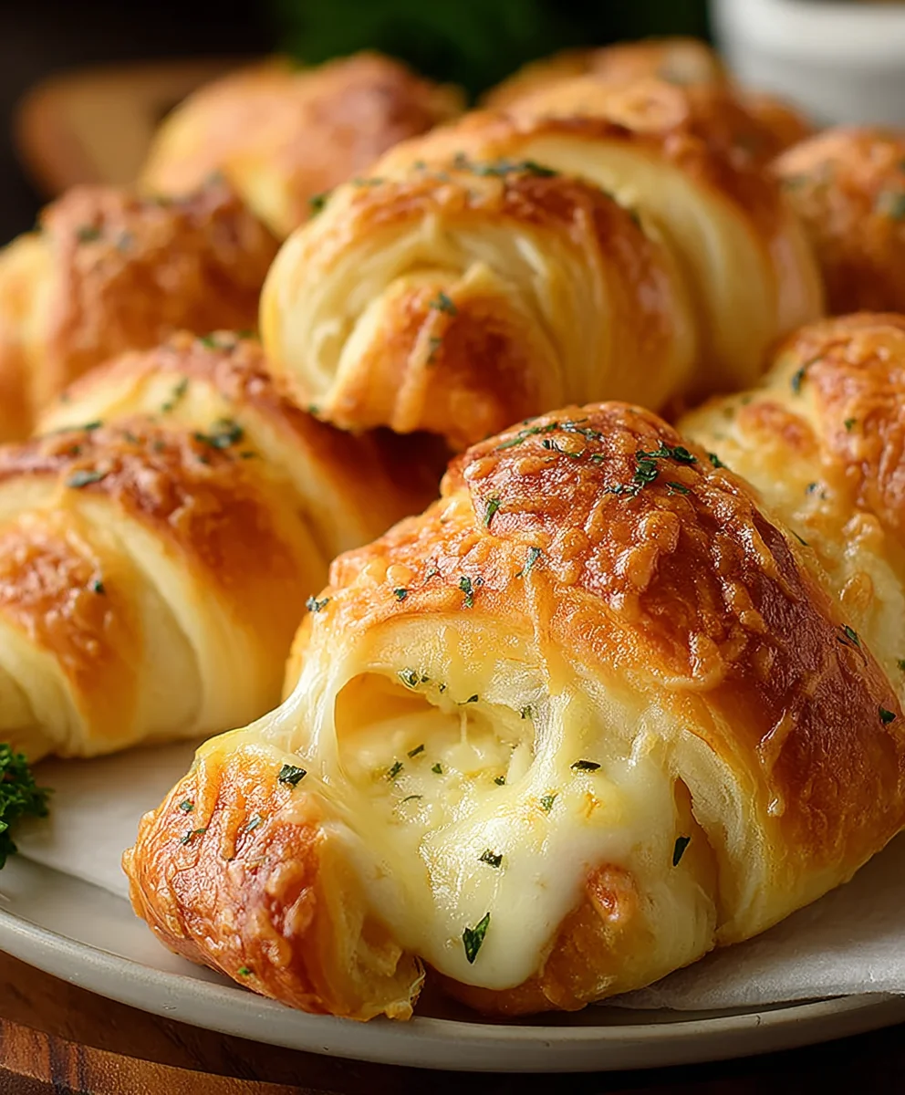 Easy Cheesy Garlic Crescent Rolls-Quick Homemade Appetizer