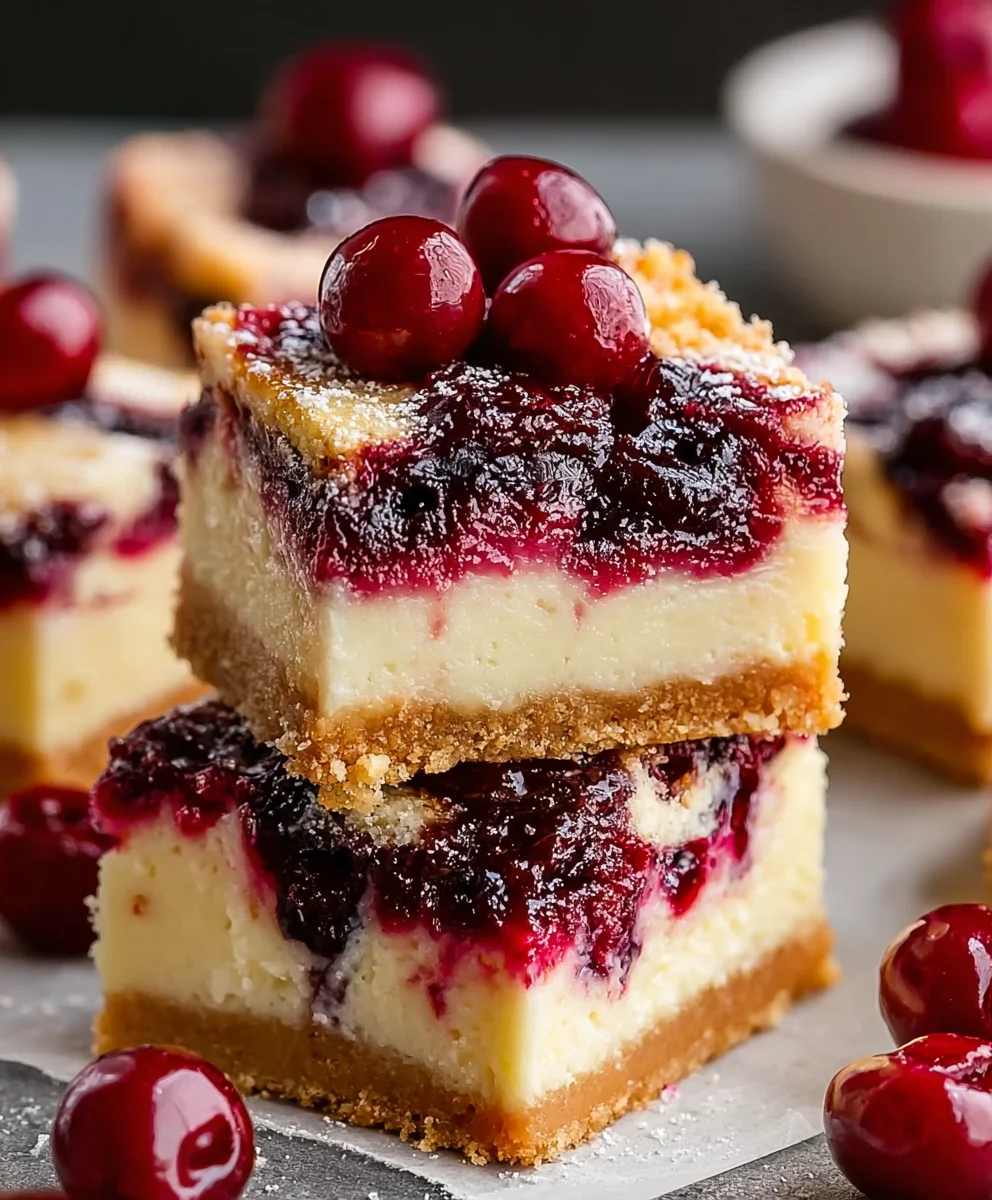 Easy Cherry Cheesecake Bars-Creamy Dessert Treat