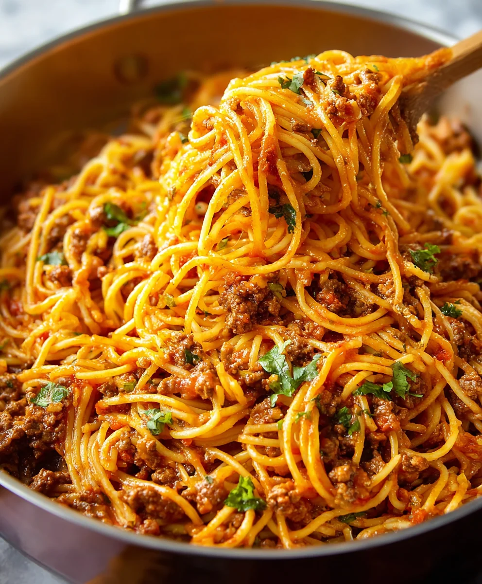 Easy Taco Spaghetti-ground beef recipe