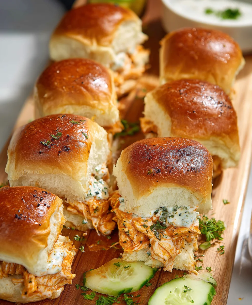 Spicy Buffalo Chicken Sliders-Easy Game Day Bites