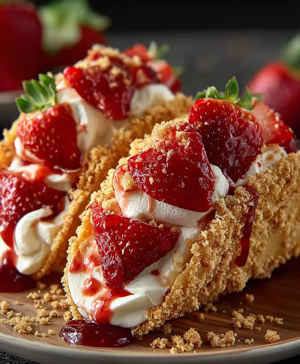 Strawberry Crunch Cheesecake Tacos-Sweet Treat