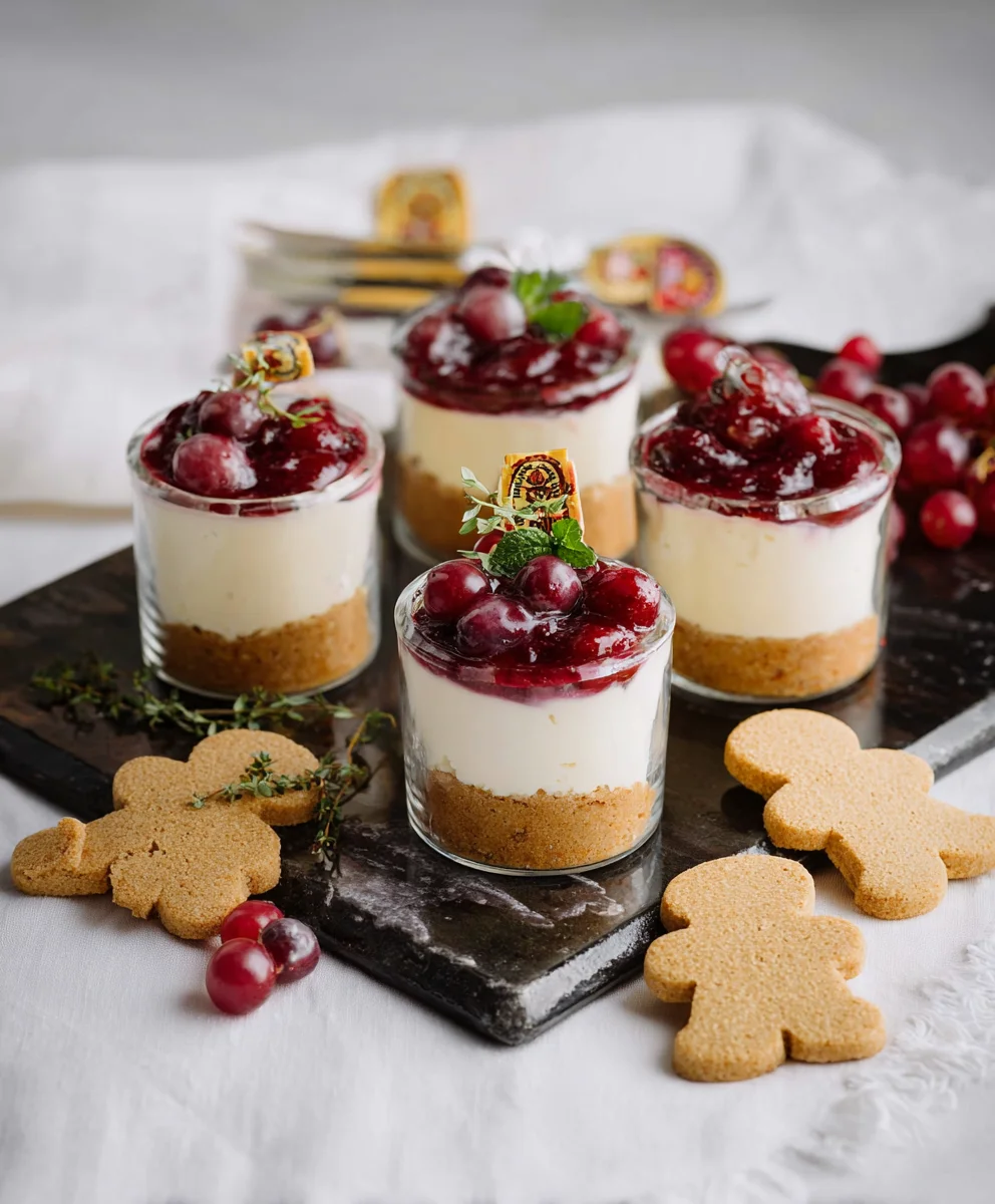 White Chocolate Cheesecake Mulled Grape Fruit No-Bake