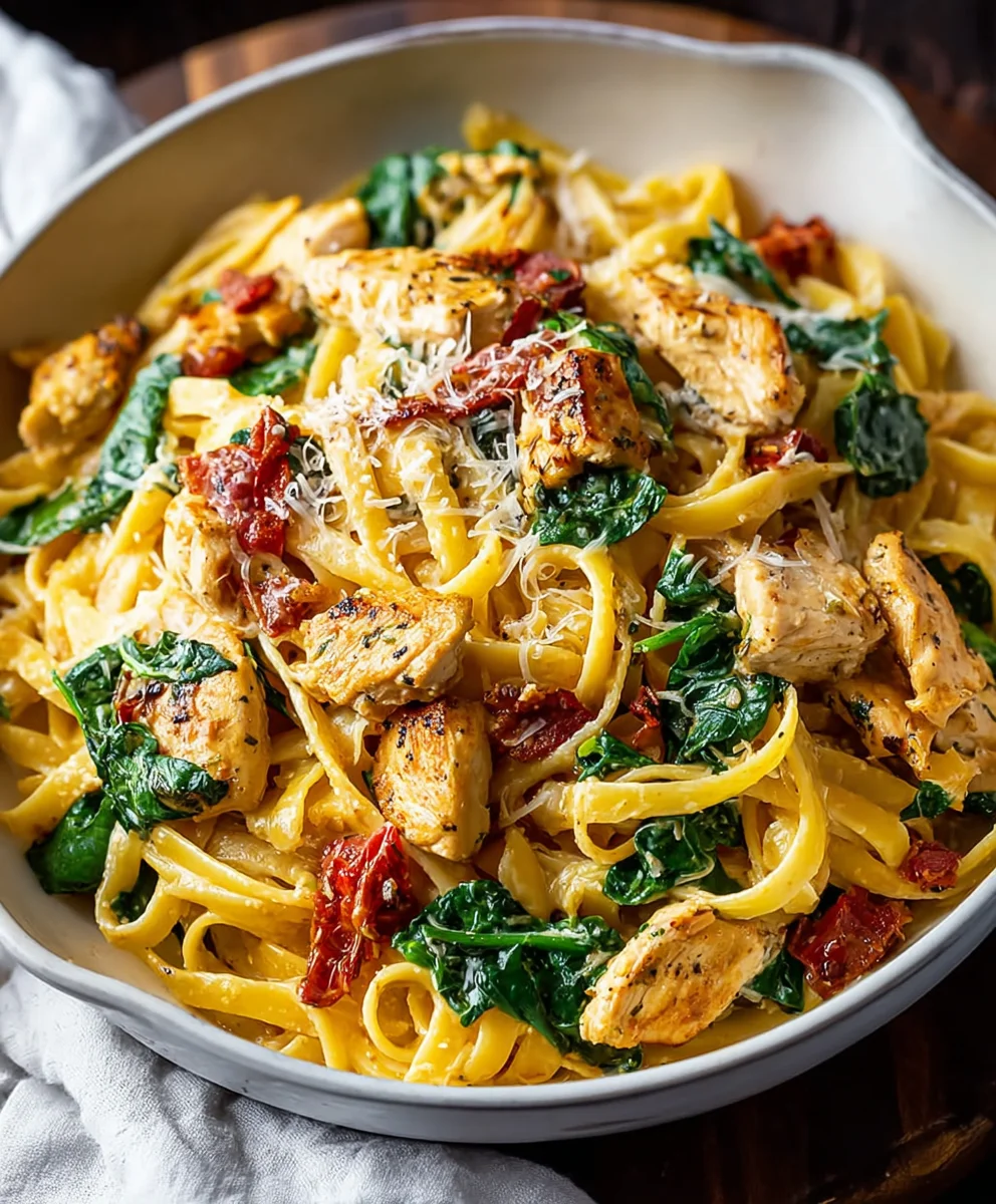 Tuscan Chicken Pasta- Creamy Italian Dinner