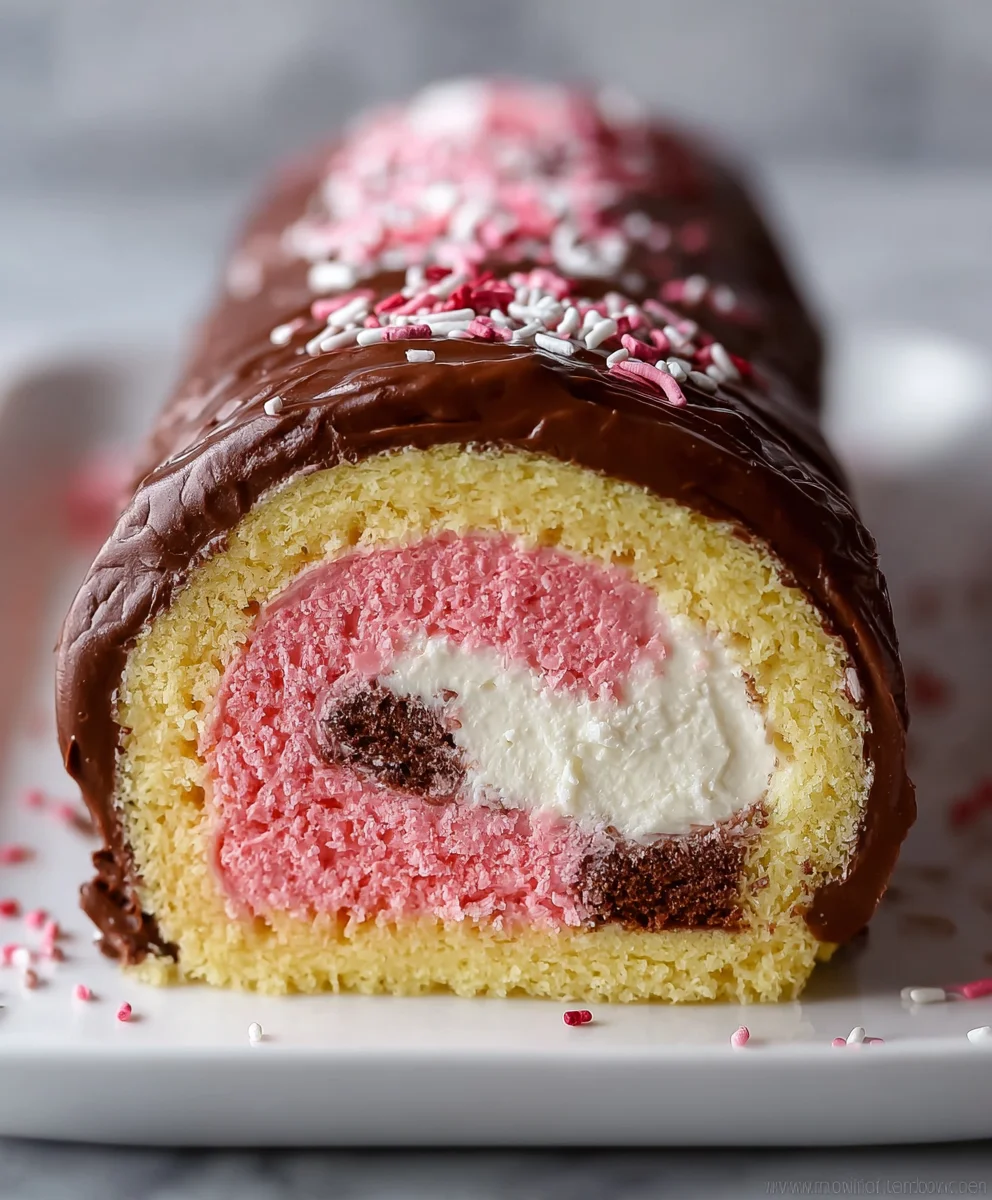 Neapolitan Millionaire Roll Cake - Rich & Decadent Dessert