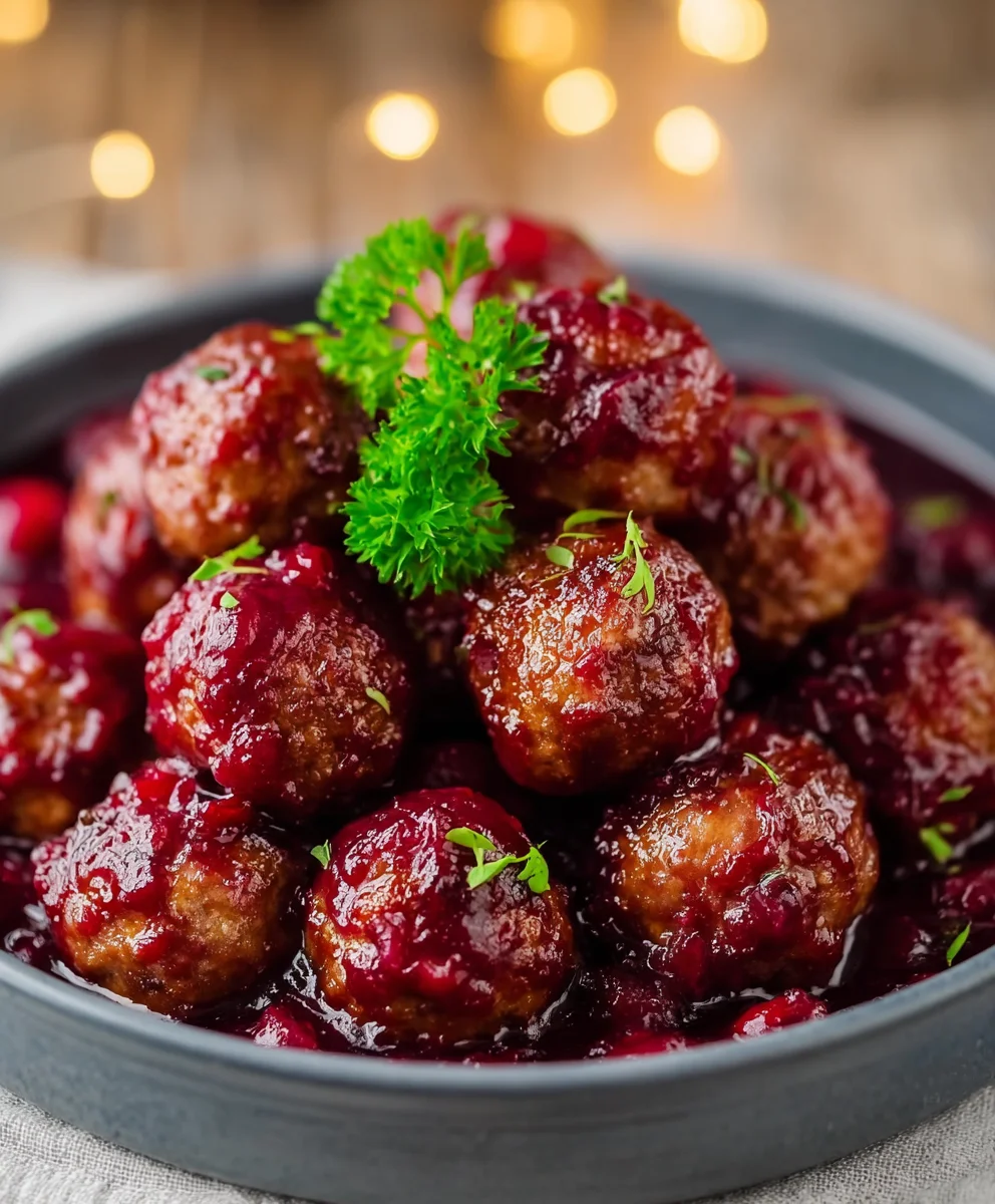 Quick Cranberry Beef Meatballs-Christmas Appetizer