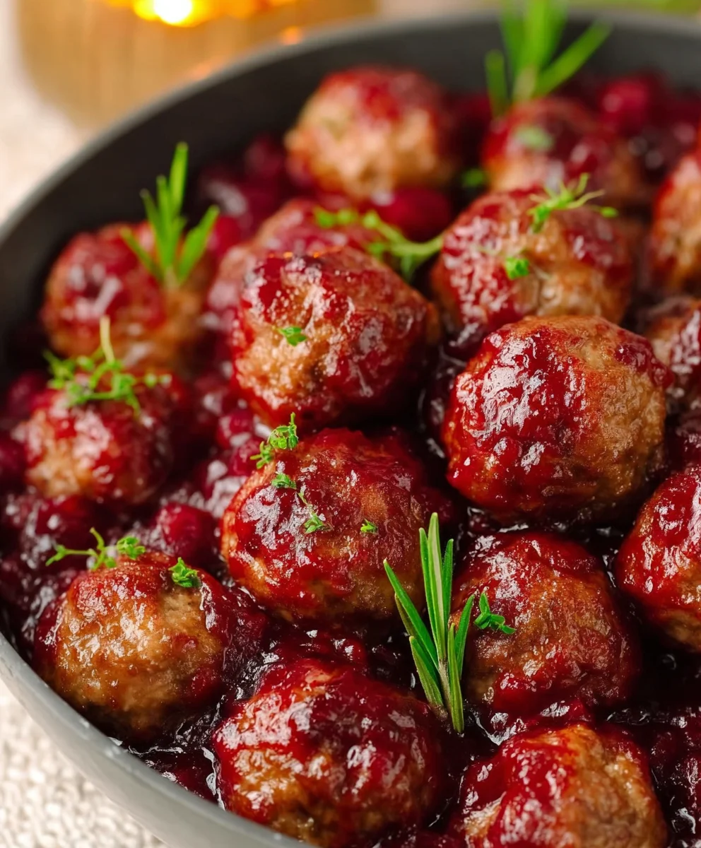 Quick Cranberry Beef Meatballs-Christmas Appetizer