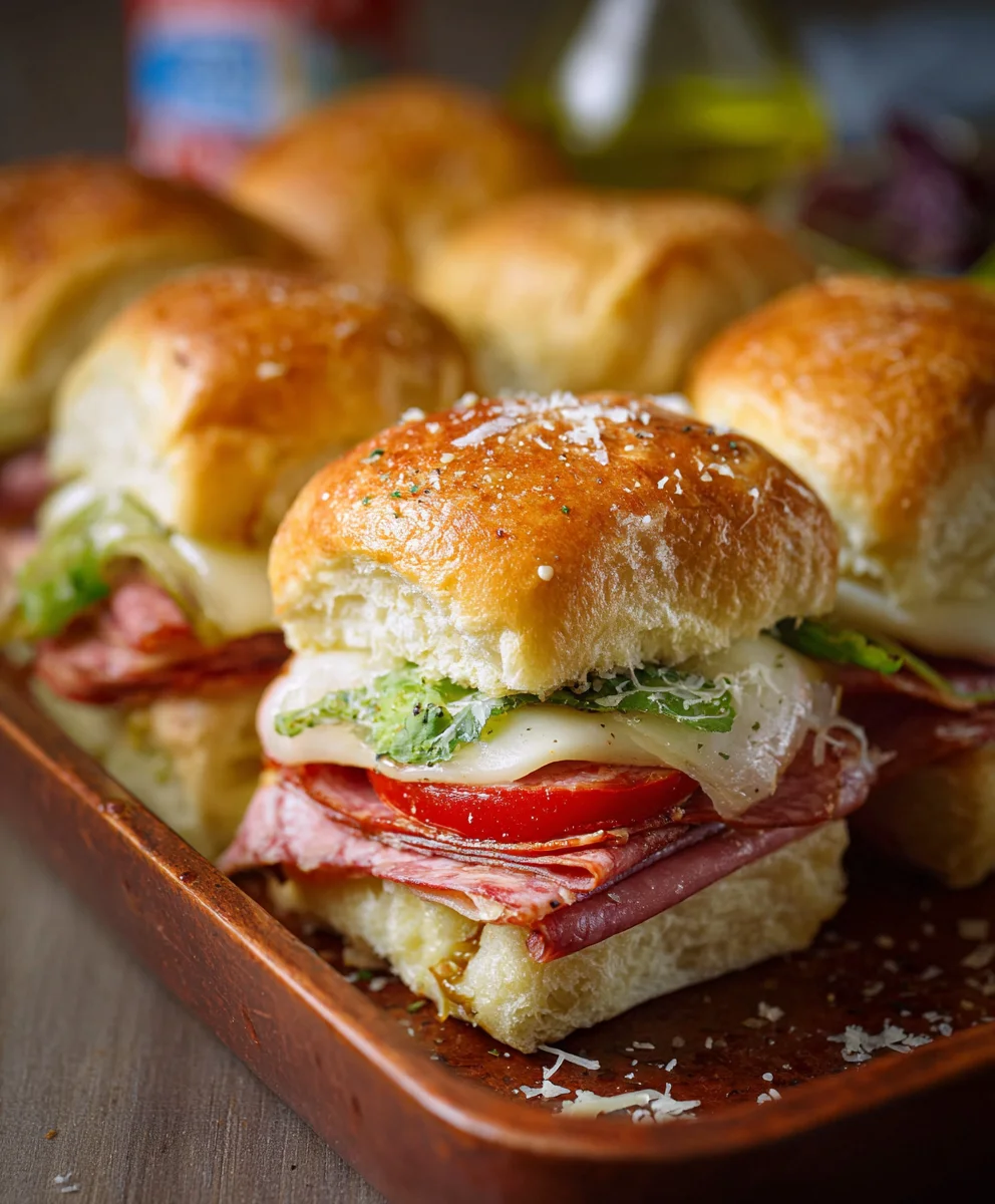Hot Beef Italian Sub Sliders - Easy Party Appetizer