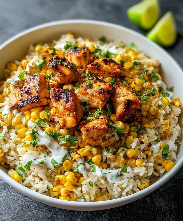 Street Corn Chicken Rice Bowl