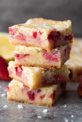 Strawberry Lemon Blondies