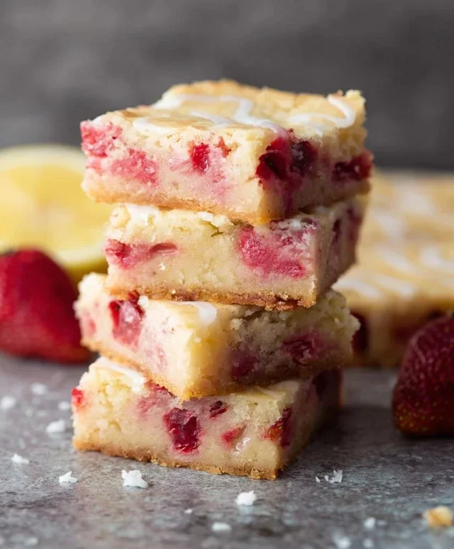 Strawberry Lemon Blondies