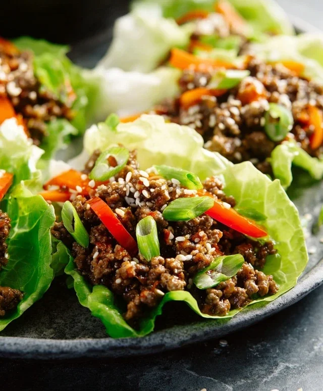 Asian Style Ground Beef Lettuce Wraps