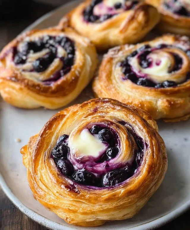 Swirled Blueberry Cream Cheese Danish