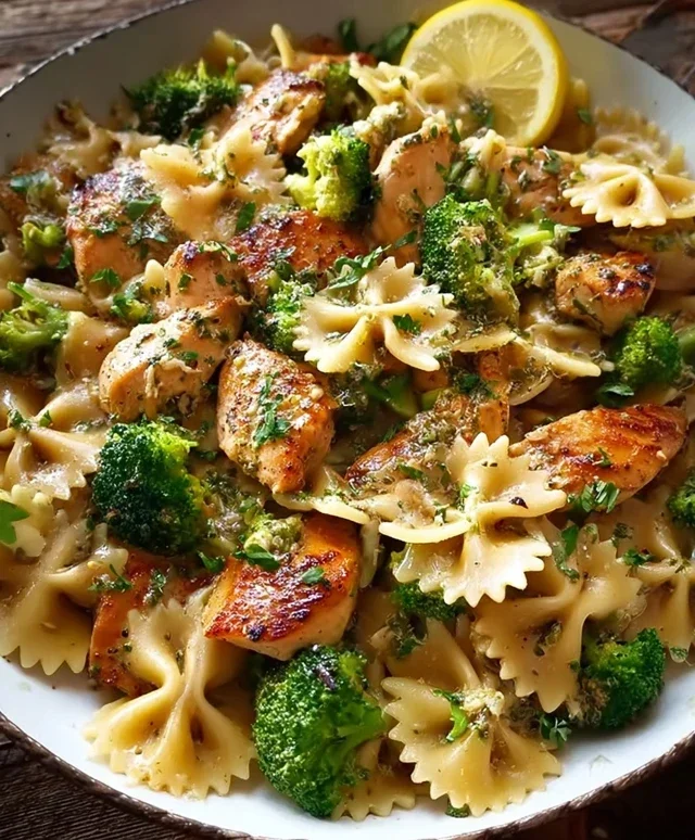 Cowboy Butter Lemon Bowtie Chicken with Broccoli Bliss