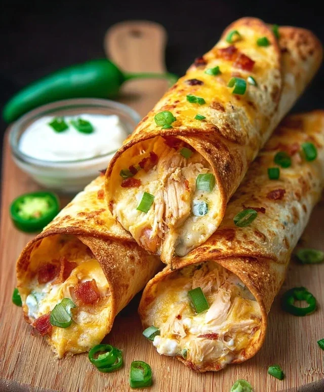Jalapeno Popper Chicken Taquitos