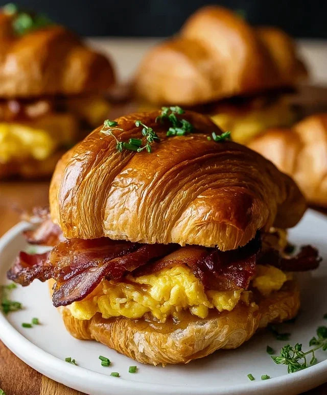 Killer Maple Mustard Croissant Breakfast Sandwiches