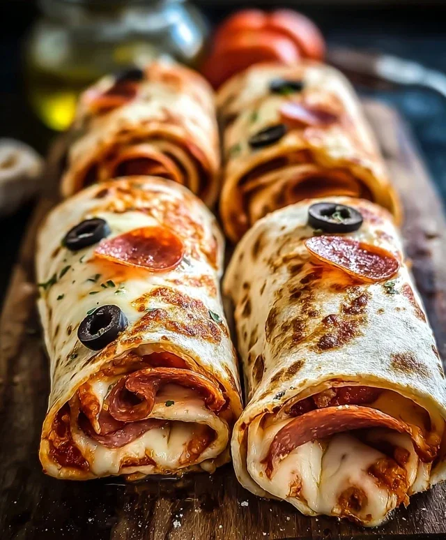 Easy Baked pizza Wraps