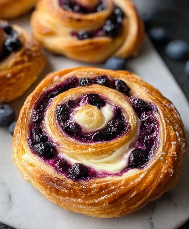 Swirled Blueberry Cream Cheese Danish