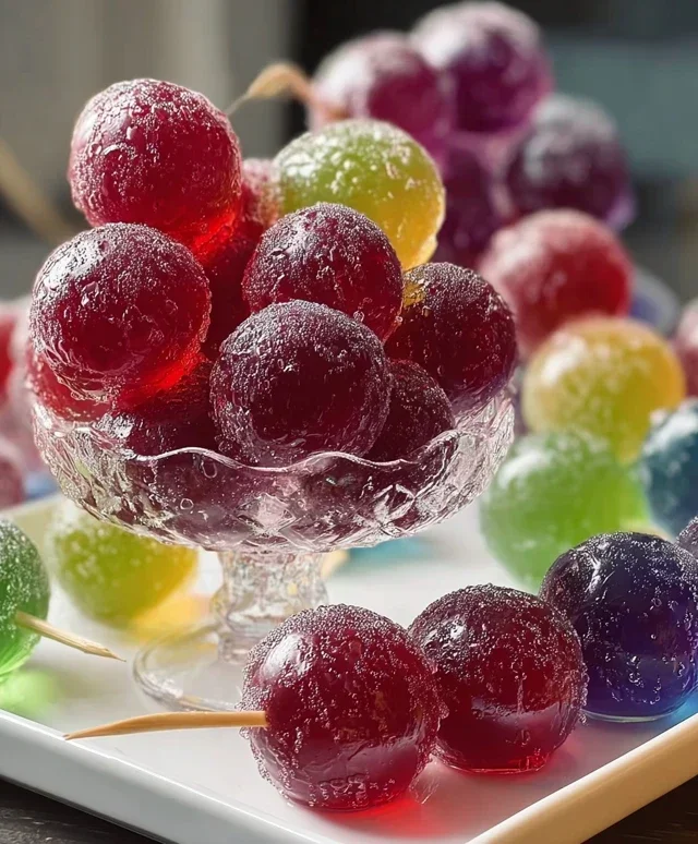 Frozen Candy Grapes with Jell-O
