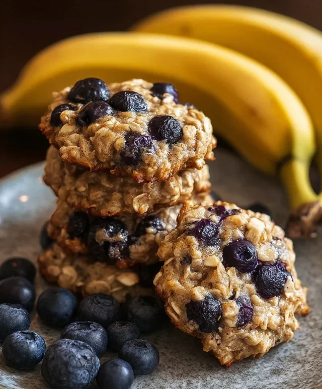 Banana Blueberry Breakfast Cookies