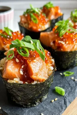 Spicy Salmon Sushi Cups