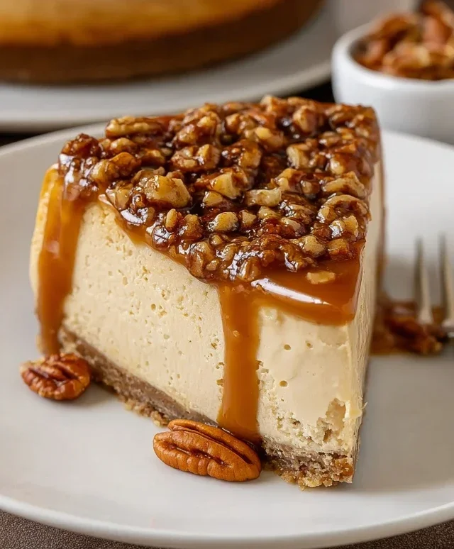 Vegan Caramel Pecan Cheesecake