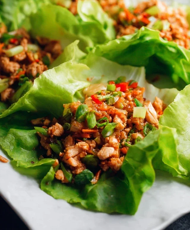 Asian chicken lettuce wraps recipe (Whole30, Pnon-non-non-alcoholic alternativeic non-alcoholic aleo, Low Carb)