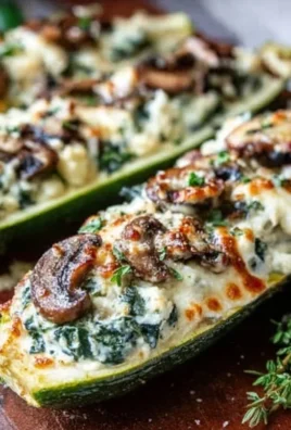 Spinach, Mushroom, and Ricotta Stuffed Zucchini Boats Recipe