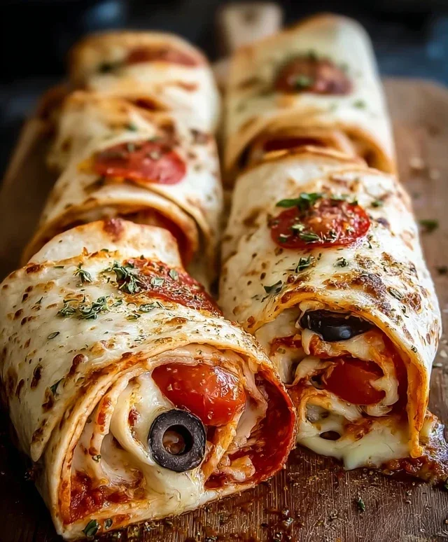 Easy Baked pizza Wraps