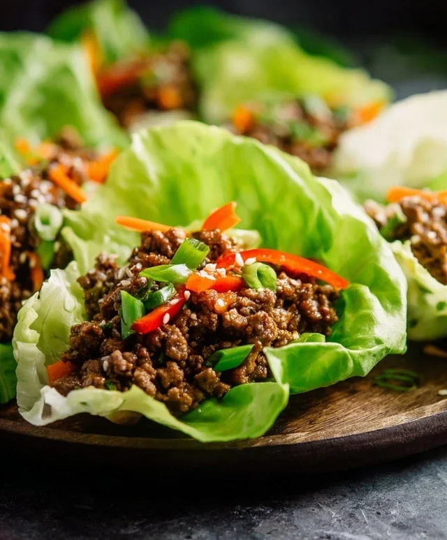 Asian Style Ground Beef Lettuce Wraps