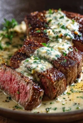 Garlic Butter Steak With Parmesan Cream Sauce