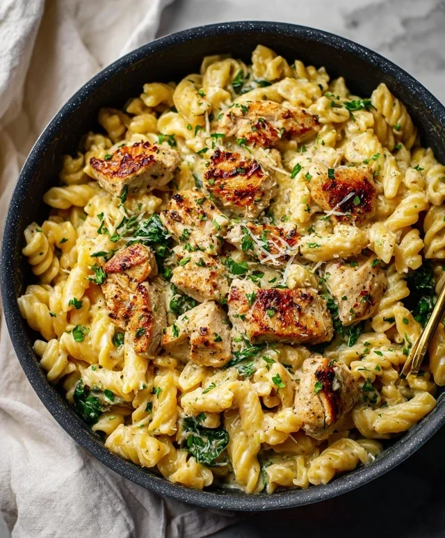 Healthy Garlic Parmesan Chicken Pasta